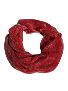 Damen Loop Schal, Schlauchschal Glitzer, dünner Halstuch, Rundschal Tücher Unifarbe Rot