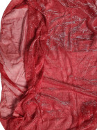 Damen Loop Schal, Schlauchschal Glitzer, dünner Halstuch, Rundschal Tücher Unifarbe Rot