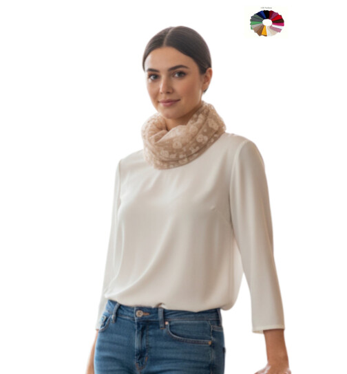 Damen Loop Schal, Schlauchschal Dünn Lüftig Unifarben, Halstuch Rundschal Viskose