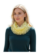 Damen Loop Schal, Schlauchschal Dünn Lüftig Unifarbe Gelb, Halstuch Rundschal Viskose