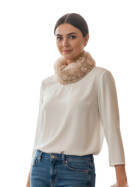 Damen Loop Schal, Schlauchschal Dünn Lüftig Unifarbe Beige, Halstuch Rundschal Viskose