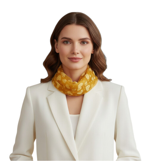 Damen Loop Schal, Schlauchschal Dünn Lüftig Unifarbe Karamell, Halstuch Rundschal Viskose Terracotta