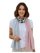 Damen Schal Leo Print, leichter dünner Halstuch weiche Viskose Rosa-Leo-Grau