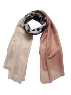 Damen Schal Leo Print, leichter dünner Halstuch weiche Viskose Rosa-Leo-Beige
