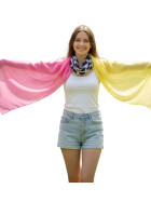Damen Schal Leo Print, leichter dünner Halstuch weiche Viskose Pink-Leo-Gelb