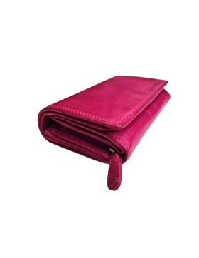 Old River Damen Leder Geldbörse, Damen Portemonnaie RFID Schutz Geldbeutel mit viel Fächer Pink