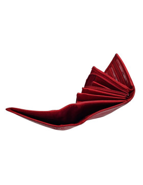 Old River Damen Leder Geldbörse, Damen Portemonnaie RFID Schutz Geldbeutel mit viel Fächer Rot