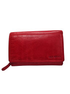 Old River Damen Leder Geldbörse, Damen Portemonnaie RFID Schutz Geldbeutel mit viel Fächer Rot