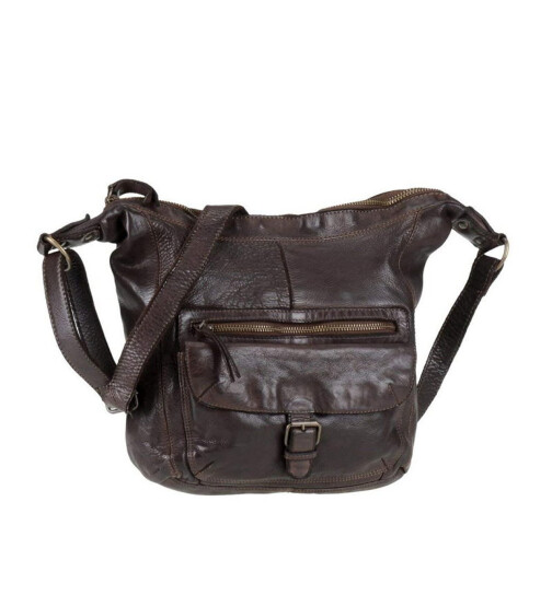 " Anna "Bear Design Leder Tasche Shopper Schultertasche echtes Leder Vintage Look CL 32612 Braun