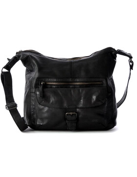 " Anna "Bear Design Leder Tasche Shopper Schultertasche echtes Leder Vintage Look CL 32612 Schwarz