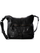 " Anna "Bear Design Leder Tasche Shopper Schultertasche echtes Leder Vintage Look CL 32612 Schwarz