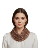 Damen Loop Schal Taupe, Schlauchschal Dünn Lüftig Unifarben, Halstuch Rundschal Baumwolle/ Seide