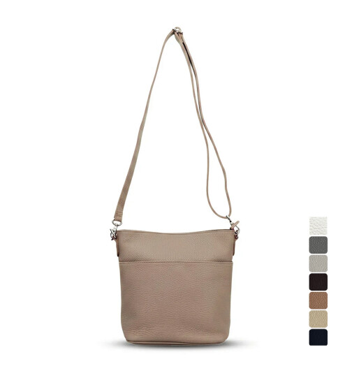 Damen Leder Tasche klein, Umhängetasche, kleine Schultertasche aus italienischem Leder