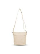 Damen Leder Tasche klein, Umhängetasche, kleine Schultertasche aus italienischem Leder Beige