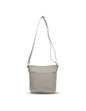 Damen Leder Tasche klein, Umhängetasche, kleine Schultertasche aus italienischem Leder Hellgrau