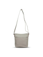 Damen Leder Tasche klein, Umhängetasche, kleine Schultertasche aus italienischem Leder Hellgrau