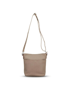 Damen Leder Tasche klein, Umhängetasche, kleine Schultertasche aus italienischem Leder Taupe