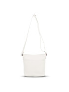 Damen Leder Tasche klein, Umhängetasche, kleine Schultertasche aus italienischem Leder Weiß