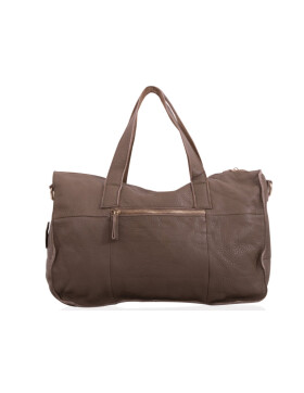 Leder Schultertasche Umhängetasche groß, College Unitasche Taupe