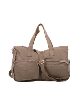 Schultertasche Messenger Laptoptasche Unisex Umhängetasche groß, College Unitasche Shopper Leder Taupe