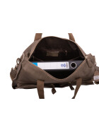 Leder Schultertasche Umhängetasche groß, College Unitasche Taupe