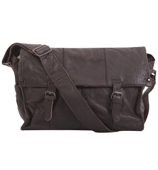 Leder Schultertasche Umhängetasche groß, College Unitasche Braun