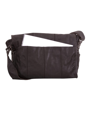 Leder Schultertasche Umhängetasche groß, College Unitasche Braun