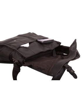 Leder Schultertasche Umhängetasche groß, College Unitasche Braun