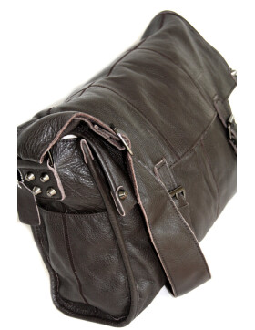 Leder Schultertasche Umhängetasche groß, College Unitasche Braun