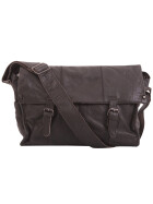 Leder Schultertasche Umhängetasche groß, College Unitasche Braun