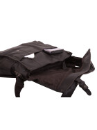 Leder Schultertasche Umhängetasche groß, College Unitasche Braun