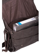 Leder Schultertasche Umhängetasche groß, College Unitasche Braun