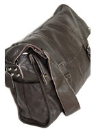 Leder Schultertasche Umhängetasche groß, College Unitasche Braun