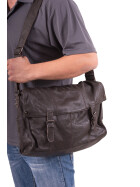 Leder Schultertasche Umhängetasche groß, College Unitasche Braun