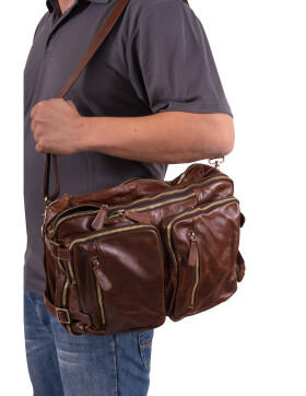 Leder Messenger Laptop Tasche Umhängetasche Rücksack 13 Zoll Unisex