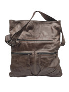 Leder Tasche Umhängetasche Messenger Laptoptasche 16 Zoll Unisex in Taupe