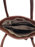 Leder Tasche Damen Shopper Henkeltasche Beuteltasche in Braun, Tote Bag mittelgroß