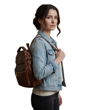 Damen Leder Tasche multifunktional in Braun, Cross Body Bag, Umhängetasche -Rucksack, Schultertasche