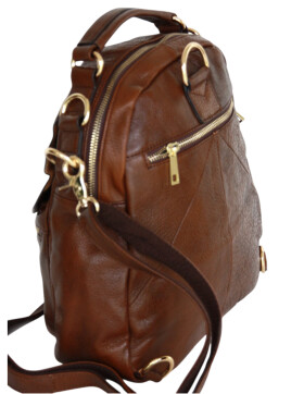 Damen Leder Tasche multifunktional in Braun, Cross Body Bag, Umhängetasche -Rucksack, Schultertasche