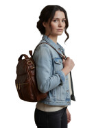 Damen Leder Tasche multifunktional in Braun, Cross Body Bag, Umhängetasche -Rucksack, Schultertasche