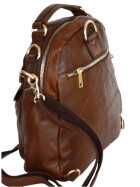 Damen Leder Tasche multifunktional in Braun, Cross Body Bag, Umhängetasche -Rucksack, Schultertasche