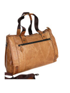 Reisetasche Unisex Vintage echt Leder in Cognac, Schultertasche Messenger für 21 Zoll Laptop, Reise -Weeekender Sporttasche Gym Bag