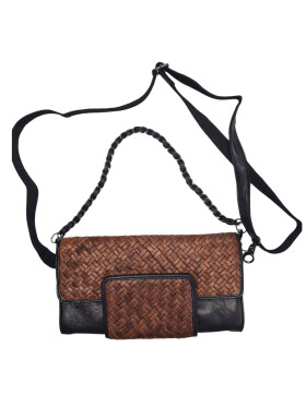 Damen Leder Clutch Umhängetasche Abendtasche mit...