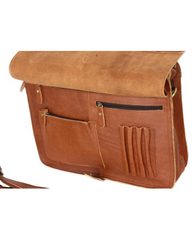 Leder Messenger  Laptop Tasche Umhängetasche 15 Zoll Vintage College Unitasche Bürotasche