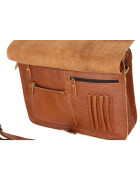 Leder Messenger  Laptop Tasche Umhängetasche 17 Zoll Vintage College Unitasche Bürotasche