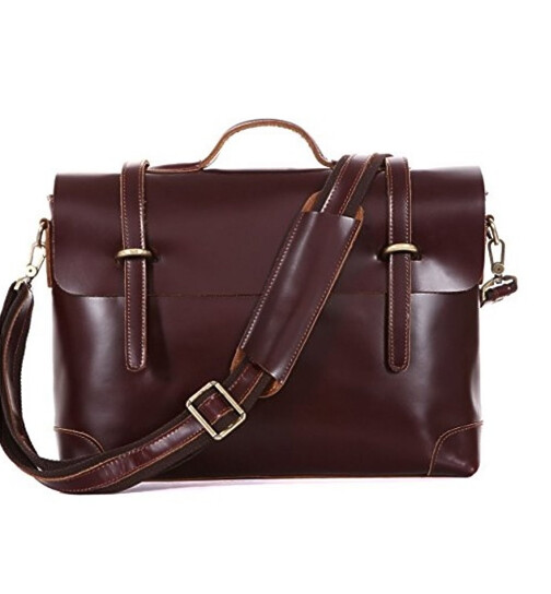 Leder Akten - / Dokumententasche Lehrertasche Laptop Messenger Bag 15 Zoll