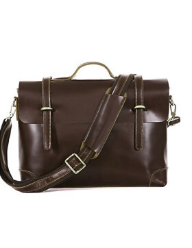 Leder Akten - / Dokumententasche Lehrertasche Laptop Messenger Bag 15 Zoll Braun