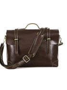 Leder Akten - / Dokumententasche Lehrertasche Laptop Messenger Bag 15 Zoll Braun