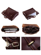 Leder Akten - / Dokumententasche Lehrertasche Laptop Messenger Bag 15 Zoll Braun