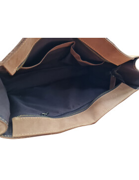 Leder Messenger  Laptop Tasche Umhängetasche 14 Zoll Vintage College Unitasche Bürotasche in Beige